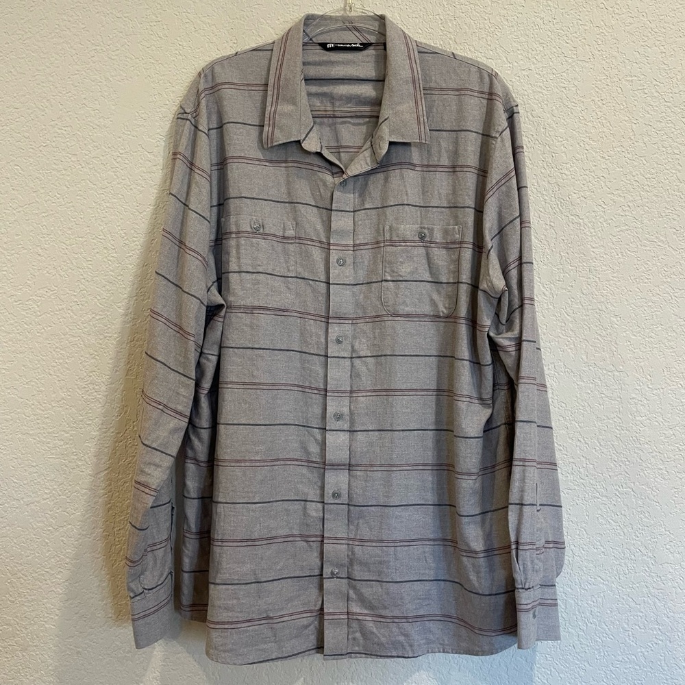 Travis Mathew Cloud Flannel Striped 100% Button Up - Incredibly Soft
